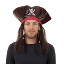 Mens Pirate Caribbean Hat + Hair Hats Male Halloween Costume 1