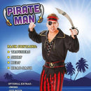 Mens Pirate Man Adult Costume Male Halloween 2
