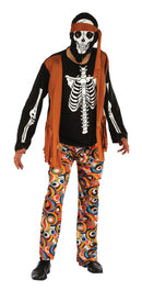 Mens Skeleton Hippy Adult Costume Male Halloween 1