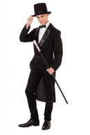 Mens Tailcoat Black Male Adult Costume Halloween 1