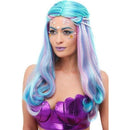 Ladies Blue Mermaid Wig with Pearls 1