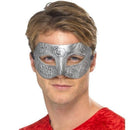 Metallic Warrior Colombina Eyemask Silver Adult Costume Accessory 2