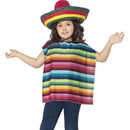 Mexican Instant Kit Kids Multi Coloured Poncho Sombrero 1