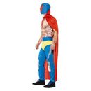 Mexican Wrestler Costume Red & Blue Adult_3