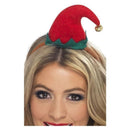 Mini Elf Hat Adult Red on Headband Costume Accessory 1