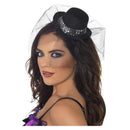 Mini Top Hat Black Sequin Trim Netting 2