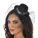 Mini Top Hat Black Sequin Trim Netting 1
