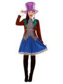 Miss Mad Hatter Costume Adult Alice In Wonderland Multi Coloured 3