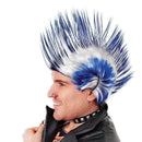 Mohican Blue White Wig Punk Mohawk 1