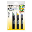 Moon Creations Body Crayons 3 Off 3.5g Country Patriot Colours Costume Make Up 2