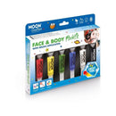 Moon Creations Face and Body Paint Set 6 Primary Colours with Brush Applicator 1
