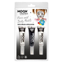 Moon Creations Face and Body Paints Monochrome Set with Brush Costume Make Up 1