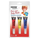 Moon Creations Face and Body Paints and Brush Superhero Set Costume Make Up 1
