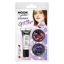 Moon Glitter Classic Chunky Clamshell 3g - Fix Gel Set Costume Make Up 3