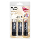 Moon Glitter Holographic Lipstick 3 Colour Set 5g Costume Make Up 1