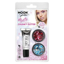 Moon Glitter Mystic Chunky Mixed Colours Clamshell 3g - Fix Gel Set of Two Costume Make Up 4