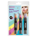 Moon Glow Intense Neon UV Body Crayons 3 Colour Set 3.5g Costume Make Up 1