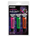 Moon Glow Intense Neon UV Fruity 3 Colour Lipgloss Set 15ml Costume Make Up 1