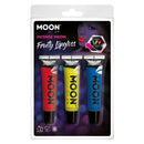 Moon Glow Intense Neon UV Fruity 3 Colour Lipgloss Set 15ml Costume Make Up 1