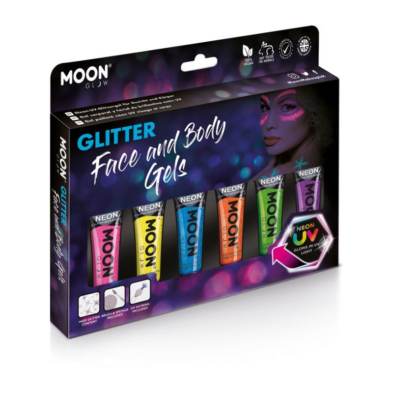 Moon Glow Neon UV Fine Glitter Gel Assorted Costume Make Up_1