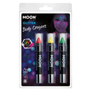 Moon Glow Neon UV Glitter Body Crayons M39597 Costume Make Up 1