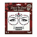 Moon Terror Face Jewels Day Of The Dead Adult Red Costume Make Up 1