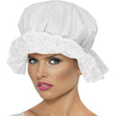 Mop Cap Adult White with Lace Trim Victorian Costume Hat Accessory 2