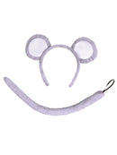 Mouse Set Grey Ears with Tail Kids Costume Kit Instant Disguise 2