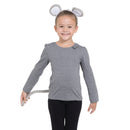 Mouse Set Grey Ears with Tail Kids Costume Kit Instant Disguise 1