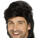 Mullet Wig Adult Black 80s Style Costume Accessory 1