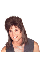 Mullet Wig Brown 80s Bogan 1