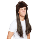 Mullet Wig Long Brown 1980s Hair 1