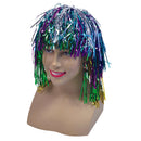 Multi Coloured Tinsel Wig Fringe Clown Hair 1