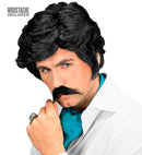 Playboy Wig With Moustache Black - In Box