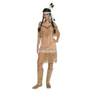 Native American Inspired Lady Costume Adult Beige Dress 3