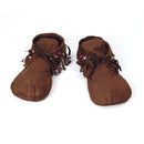 Native American Inspired Mens Hippy Moccasins Brown 1