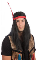 Native American Inspired Mens Indian Man Wig Wigs Male Halloween Costume 1