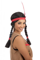Native American Inspired Womens Indian Squaw Wig Wigs Female Halloween Costume 1