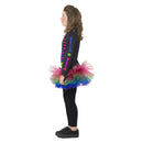 Neon Skeleton Girl Costume Neon Multi-Coloured Child_3