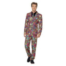 Neon Suit Adult Jacket Trousers Tie Set Costume 2