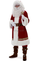 Old Time Santa With Hood Red Christmas Costume 1