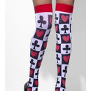 Opaque Hold Ups Adult White Poker Pattern Wonderland Costume Accessories 1