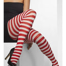 Opaque Tights Adult Red White Striped Xmas Costume Accessory 3
