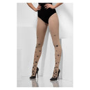 Opaque Tights with Spiders Adult Nude Black Halloween Accessory 2