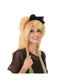 Orange 80s Neon Lace Headband Costume Accessory 2