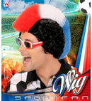 Blue - White - Red Supporter Man Wig In Box