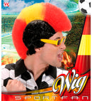 Red - Yellow - Red Supporter Man Wig In Box