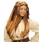 Caribbean Pirate Wench Wig With Suedette Ribbons In Box