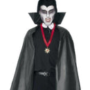 PVC Vampire Cape Black Stand Up Collar 114 cm Adult Halloween Costume Accessory 2