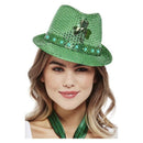 Paddys Day Light Up Sequin Trilby Hat Motiff LED Lights 1